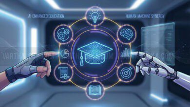 futuristic ai powered online education platform digital learning with robot teacher data analytics 411562 18833