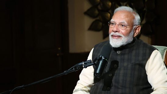 pm modi during a podcast with lex fridman